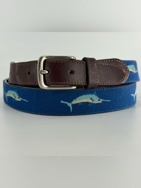 Men’s Needlepoint Sailfish Belt 42